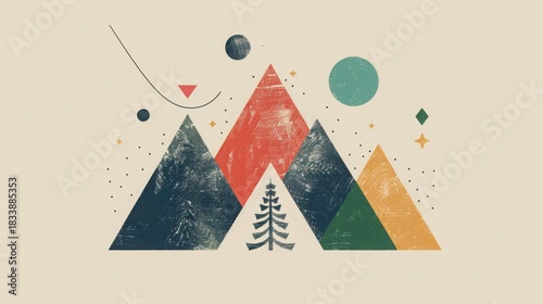 Geometric minimalist Christmas poster