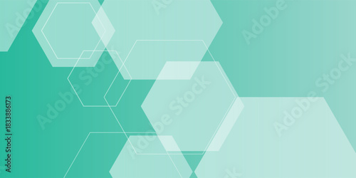 Mint green hexagon pattern background looks like honeycomb vector illustration modern graphic lighting effect.