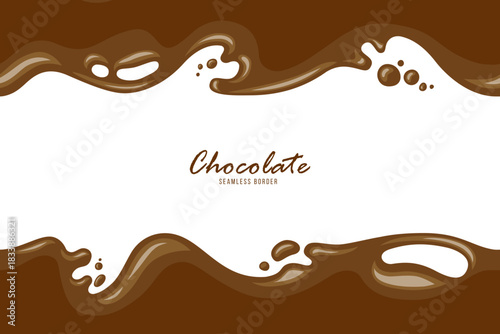 Chocolate splash vector seamless border