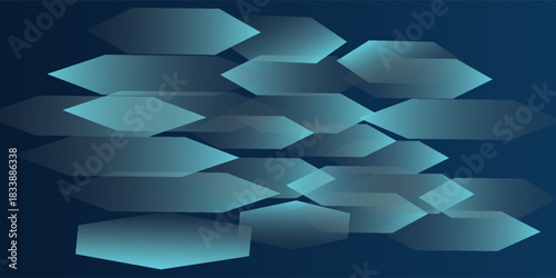 Abstract hexagon blue background banner futuristic business data technology modern concept