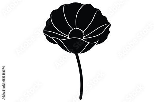 poppy flower vector icon