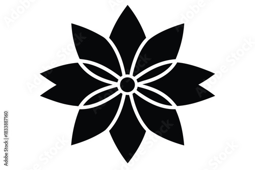 eight petal flower vector icon
