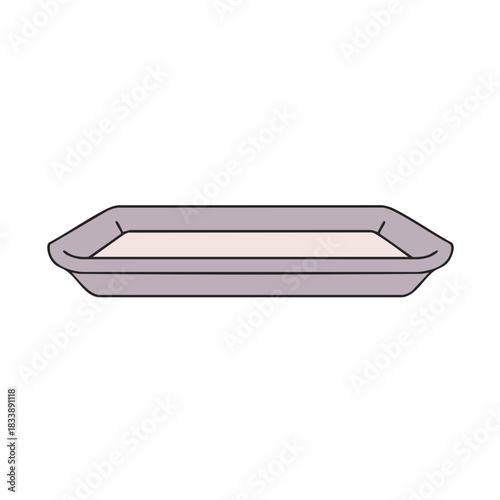 Simple Rectangular Tray with Soft Colors and Rounded Edges.