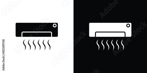 AC unit icon, A flat minimalist vector illustration