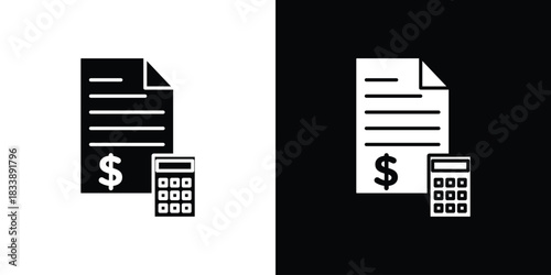 Accounting icon, A flat minimalist vector illustration