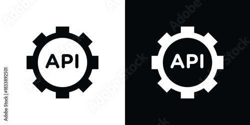 API icon, A flat minimalist vector illustration