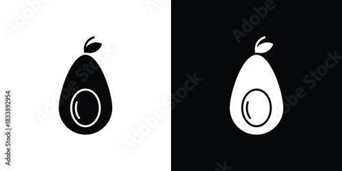 Avocado icon, A flat minimalist vector illustration