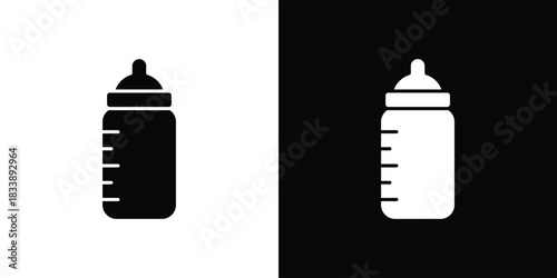 Baby bottle icon, A flat minimalist vector illustration