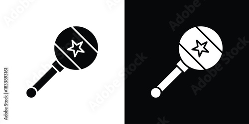 baby rattle icon, A flat minimalist vector illustration