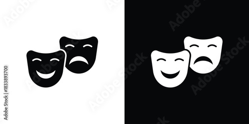 Theater masks icon design concept. vector flat icons