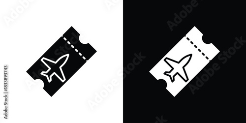 Ticket airline icon design concept. vector flat icons