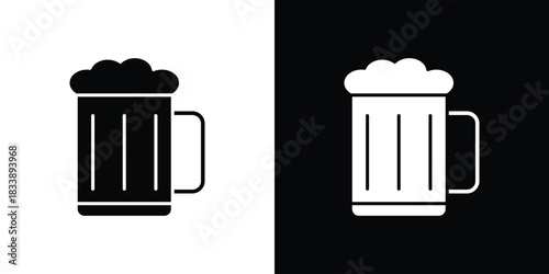 Beer icon, A flat minimalist vector illustration