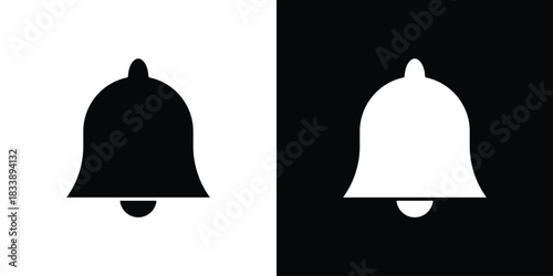Bell icon, A flat minimalist vector illustration