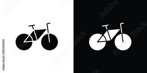 Bicycle icon, A flat minimalist vector illustration