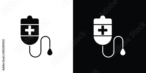 Blood transfusion icon, A flat minimalist vector illustration