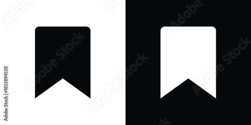 Bookmark star icon, A flat minimalist vector illustration