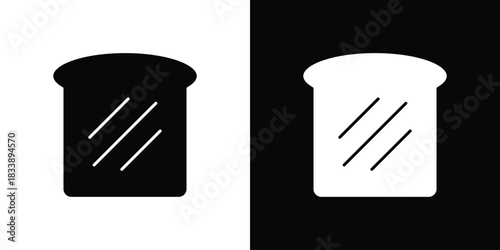 Bread slices icon, A flat minimalist vector illustration