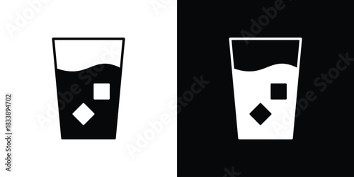 Whiskey Glass icon design concept. vector flat icons