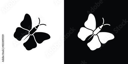 Butterfly icon, A flat minimalist vector illustration