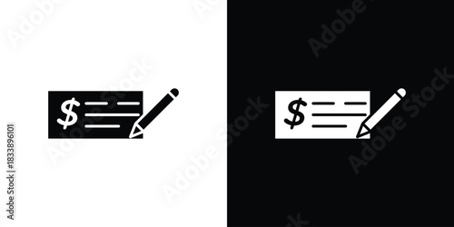 Checkbook icon, A flat minimalist vector illustration