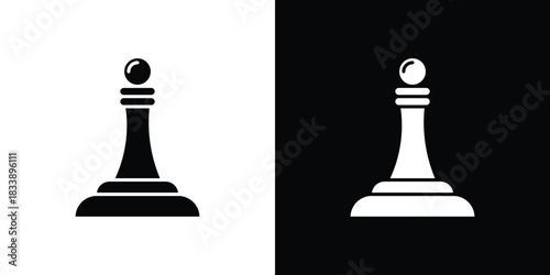 Chess pawn icon, A flat minimalist vector illustration
