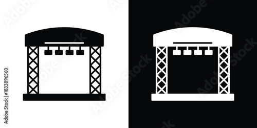Concert stage icon, A flat minimalist vector illustration