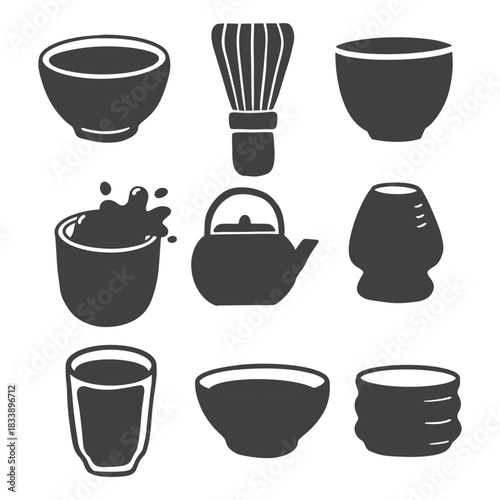 set of matcha green tea