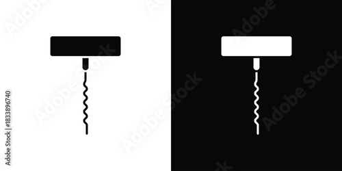 Corkscrew icon, A flat minimalist vector illustration