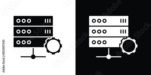 Dedicated server icon, A flat minimalist vector illustration