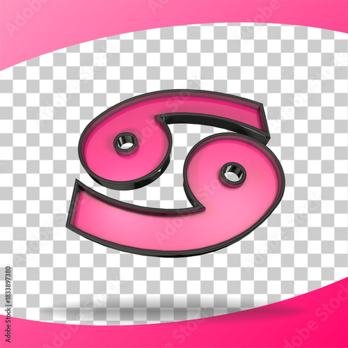 3d render zodiac cancer isolated