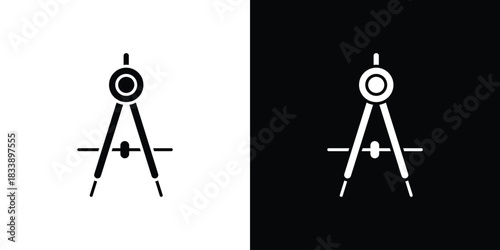 Drawing Compass icon, A flat minimalist vector illustration