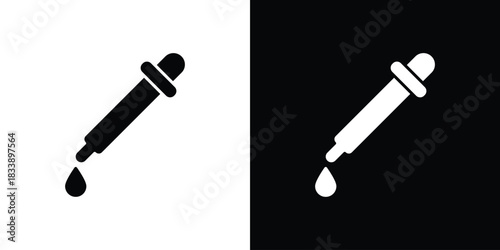 Dropper bottle icon, A flat minimalist vector illustration