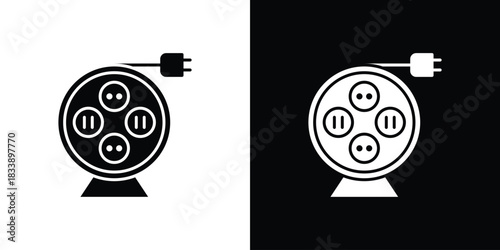 Electric extension cord icon, A flat minimalist vector illustration