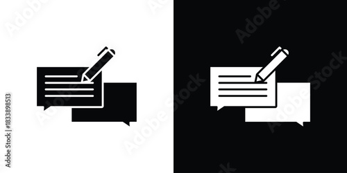 Feedback icon, A flat minimalist vector illustration