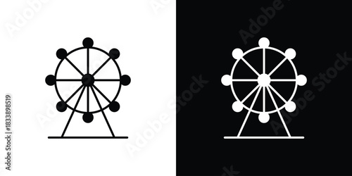 Ferris wheel icon, A flat minimalist vector illustration