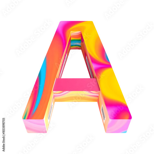 letter A made of colorful splashes