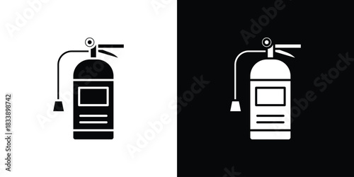 Fire extinguisher icon, A flat minimalist vector illustration