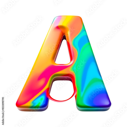 colorful plastic letter A