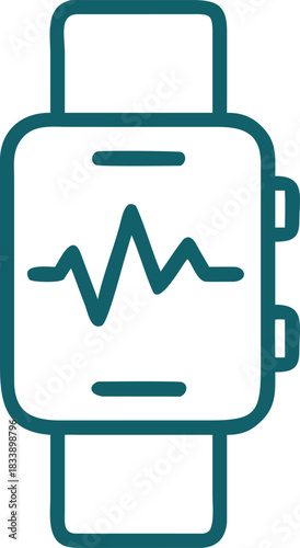 Smartwatch wearable device fitness tracker health technology pulse monitor digital smartwatch wearable device with digital display showing pulse or heart rate monitor representing fitness