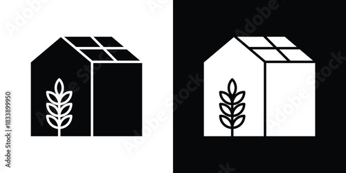 Greenhouse icon, A flat minimalist vector illustration