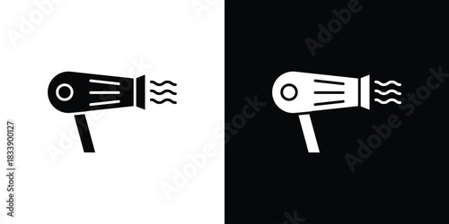 Hair dryer icon, A flat minimalist vector illustration