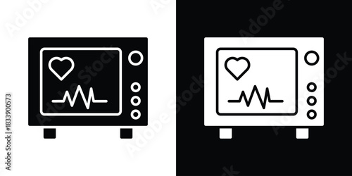 Heart rate monitor icon, A flat minimalist vector illustration