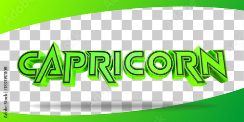green 3d render zodiac capricorn isolated