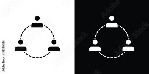 Human interaction icon, A flat minimalist vector illustration