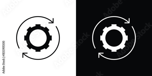 Implementation icon, A flat minimalist vector illustration