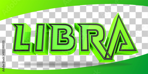 green 3d render zodiac libra isolated