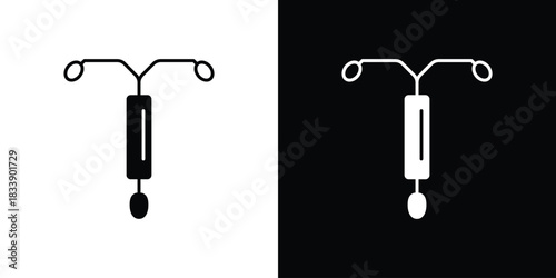 Intrauterine device icon, A flat minimalist vector illustration
