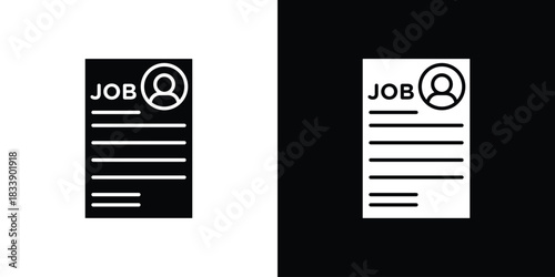 Job description icon, A flat minimalist vector illustration