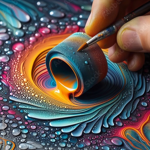 A piece utilizing hydrophobic coatings to resist certain paint l