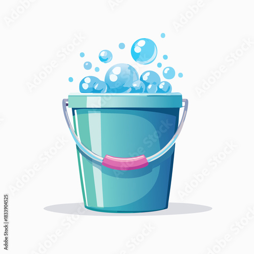 Bucket with Bubbles - Cleaning and Household Chores.